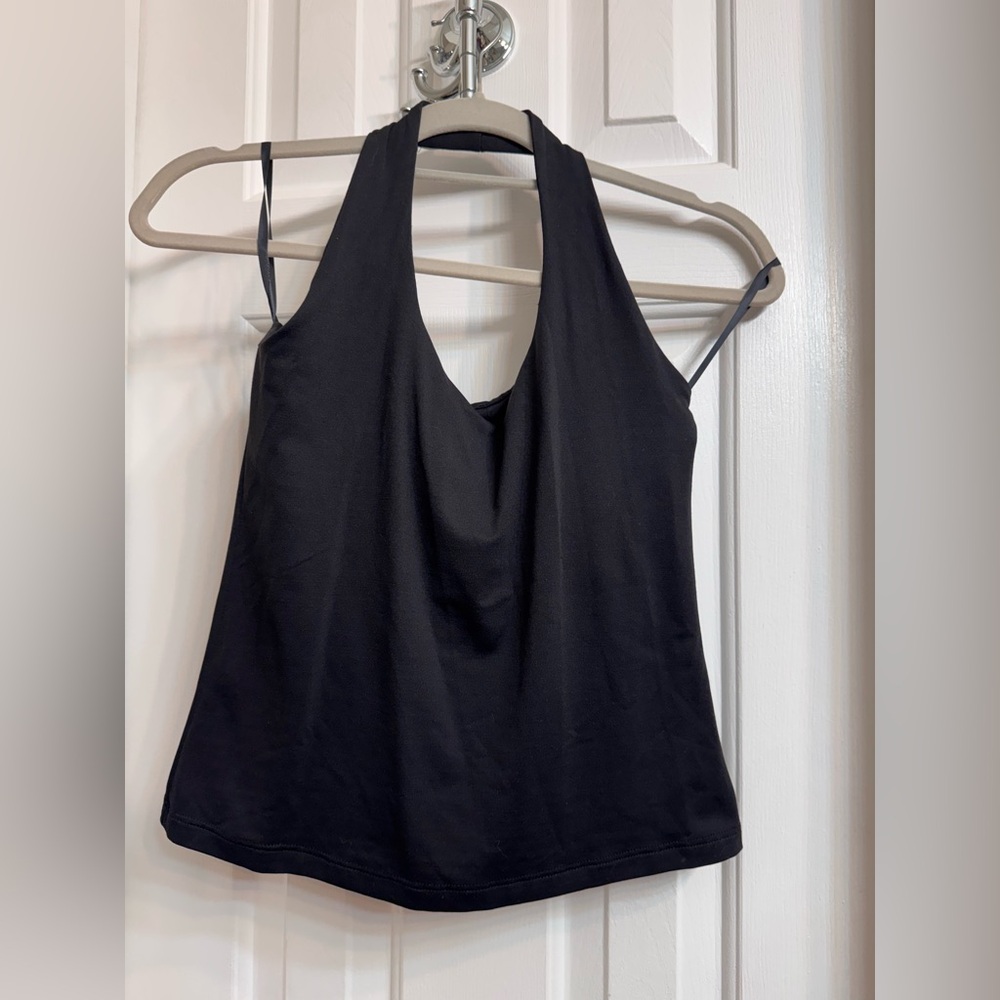 Elliott Lauren Elegant Black Halter Top with built in support, Size Small